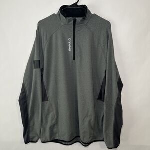 Reebok 1/4 Zip Pullover Running Shirt Jacket Mens Size XL Gray Reflective Golf